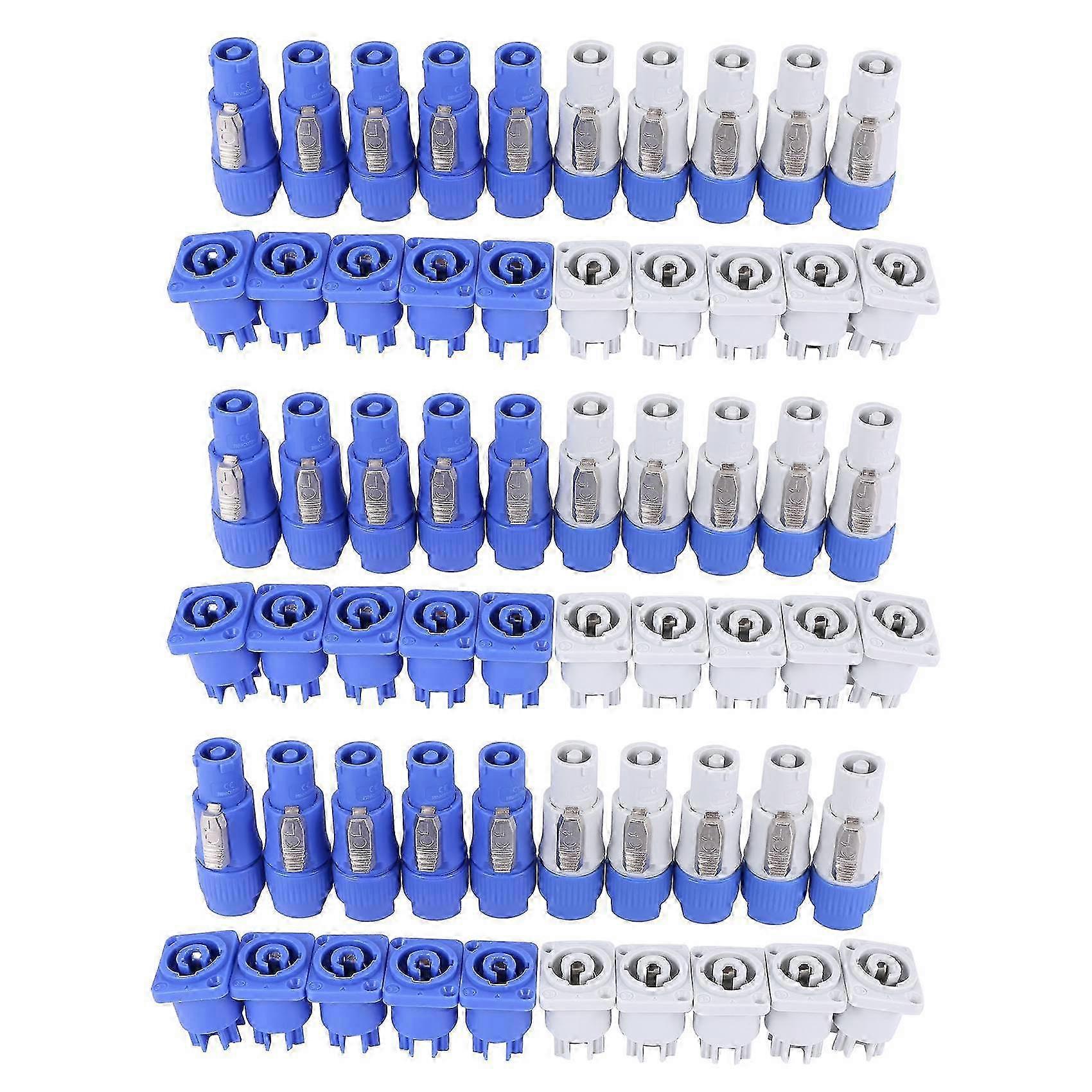 30 Set PowerCON Type A NAC3FCA+NAC3MPA-1 Chassis Plug Panel Adapter