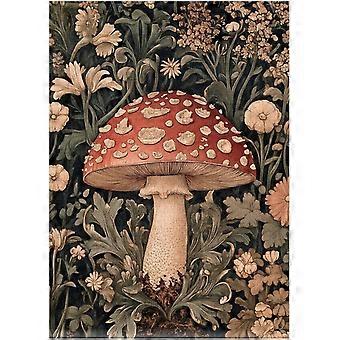 Quebra-cabeça vintage com estampa floral de cogumelos, estilo William Morris, SQZ947