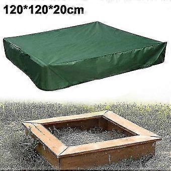 Waterproof Sandpit Cover Oxford Fabric 120x120x20cm UV Protection Green Tarp for Outdoor Toy Sandboxes