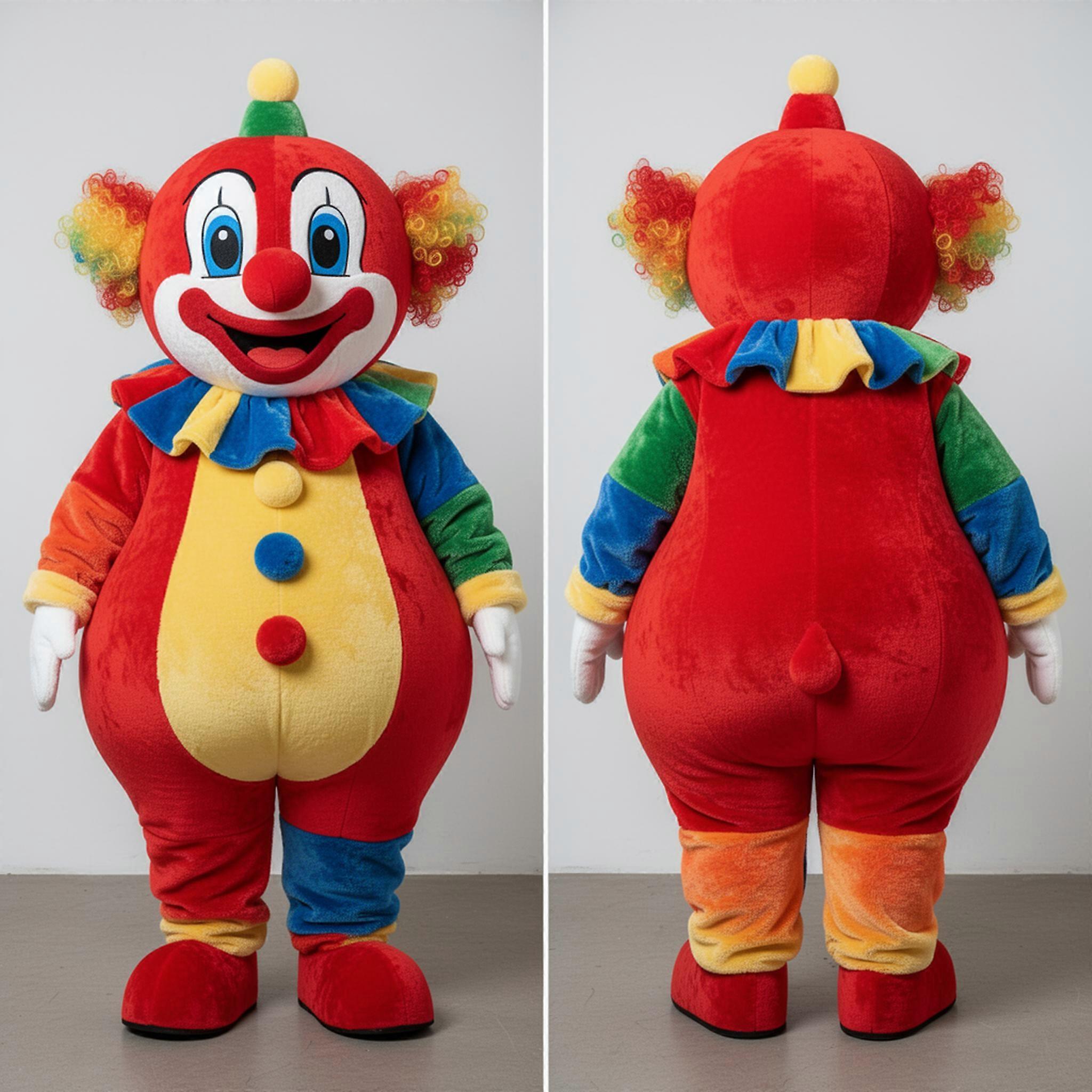 MASTICOT Crimson Cartoon Clown Mascot