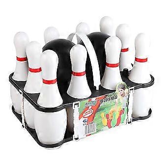 1 bowlingset, geschikt voor kinderen en volwassenen, 2 ballen met 10 kegels, geschikt voor het hele gezin, kinderen en volwassenen, en voor in de achtertuin.