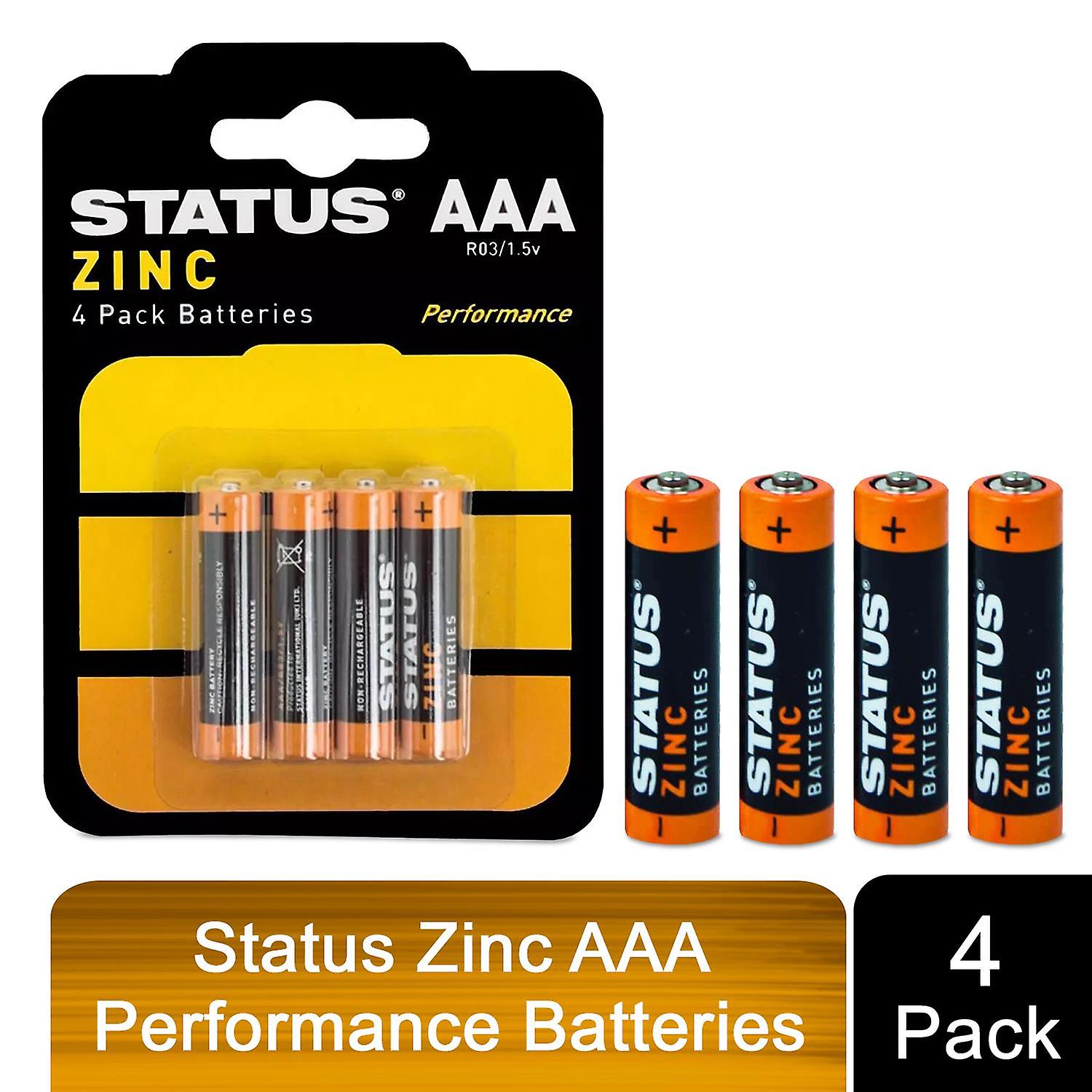 Status Zinc AAA Performance Batteries - Pack of 4