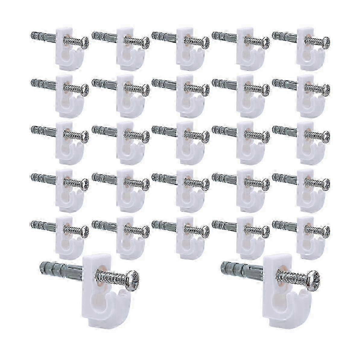 30 Sets Closet Wire Shelf Loop Clips Wall Mount Bracket Clips