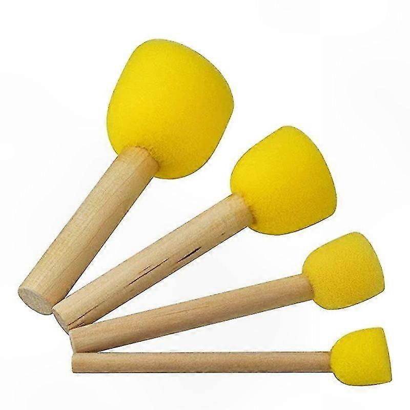 4-Pack Multi-Size Foam Brushes for Various Paint Types and Projects