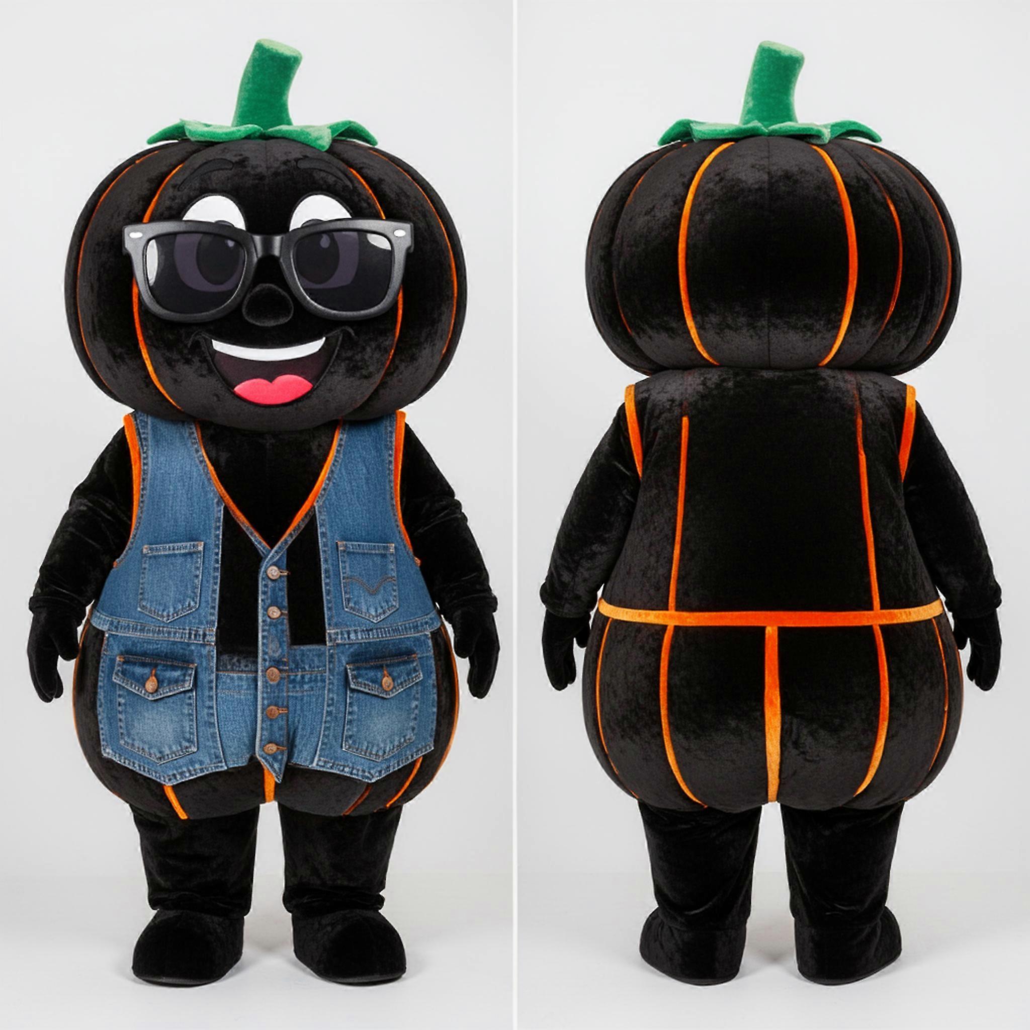 MASTICOT Velvety Orange Expressive Pumpkin Mascot