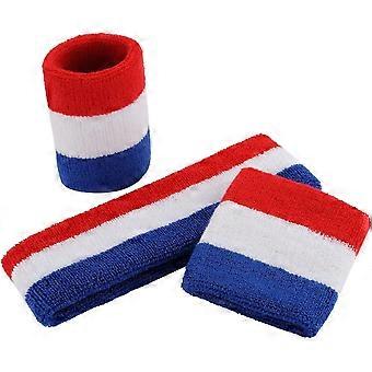 Sports Sweatband Set Terry Cloth Headband and Wristbands for Running, Basketball, Exercise
