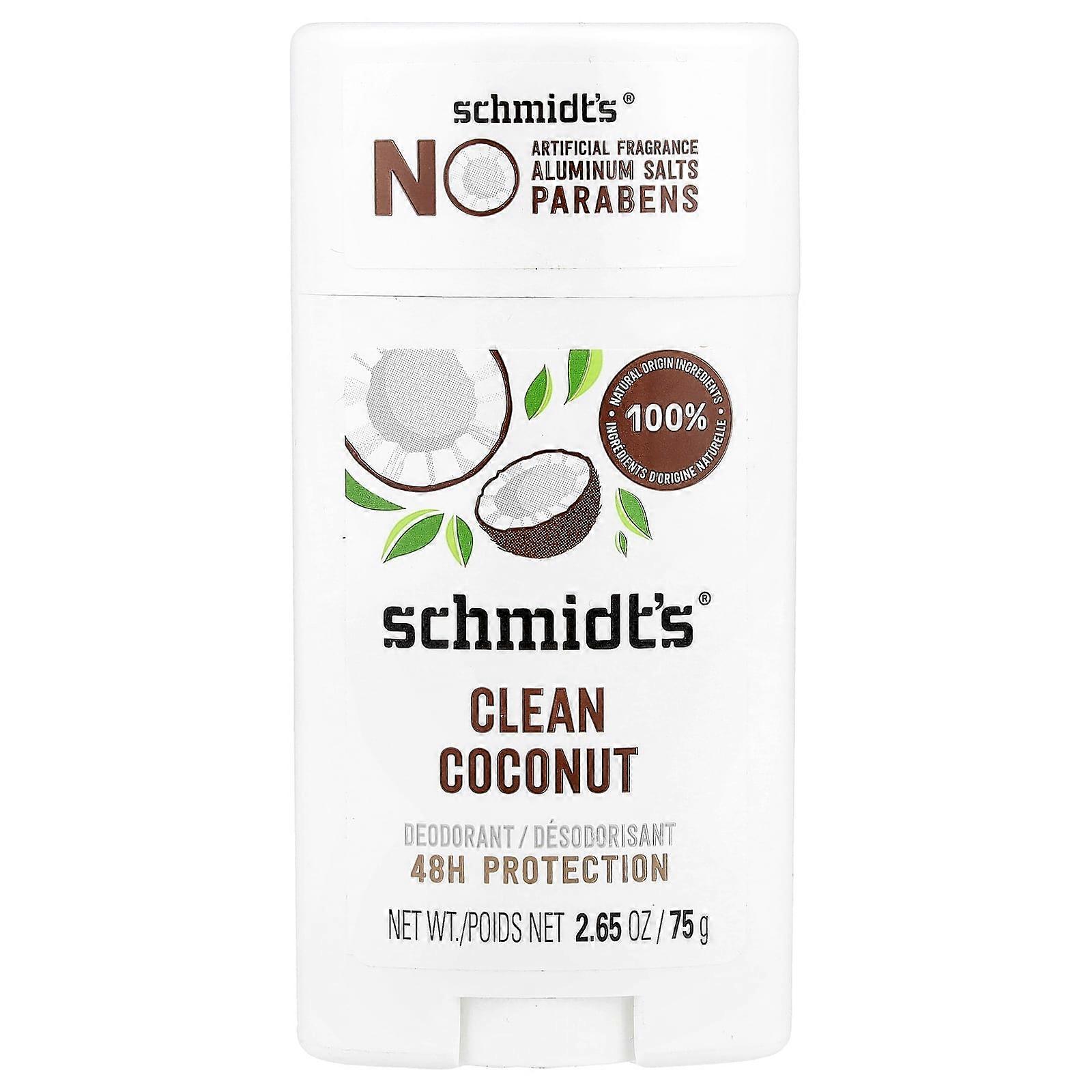 Schmidt's, Deodorant, Clean Coconut, 2.65 oz (75 g)
