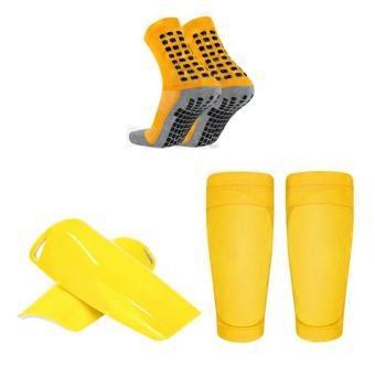 Kit de treinamento de futebol para jovens: caneleiras, meias de futebol, conjunto esportivo, protetores de perna, meias esportivas antiderrapantes.