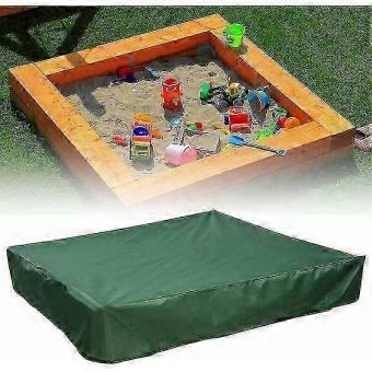 Waterproof Sandpit Cover 120x120 Cm 70% UV Protection Green Oxford with Drawstring