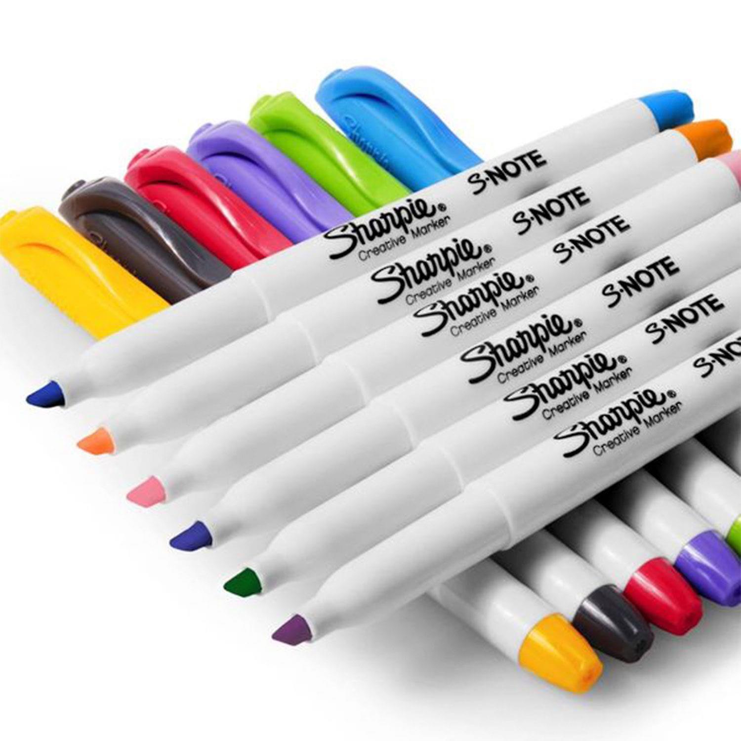 Sharpie S-Note Creative Chisel Tip Markers, Assorted Colours, Pack of 20
