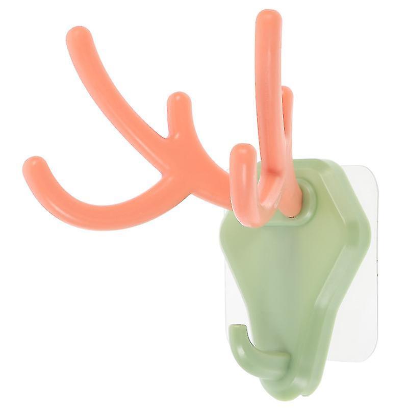 11.5X7.5cm Pink Robe Hooks 1pc Wall Hangers Animal Storage Hooks Deer Head Hooks Key Hanging Hooks