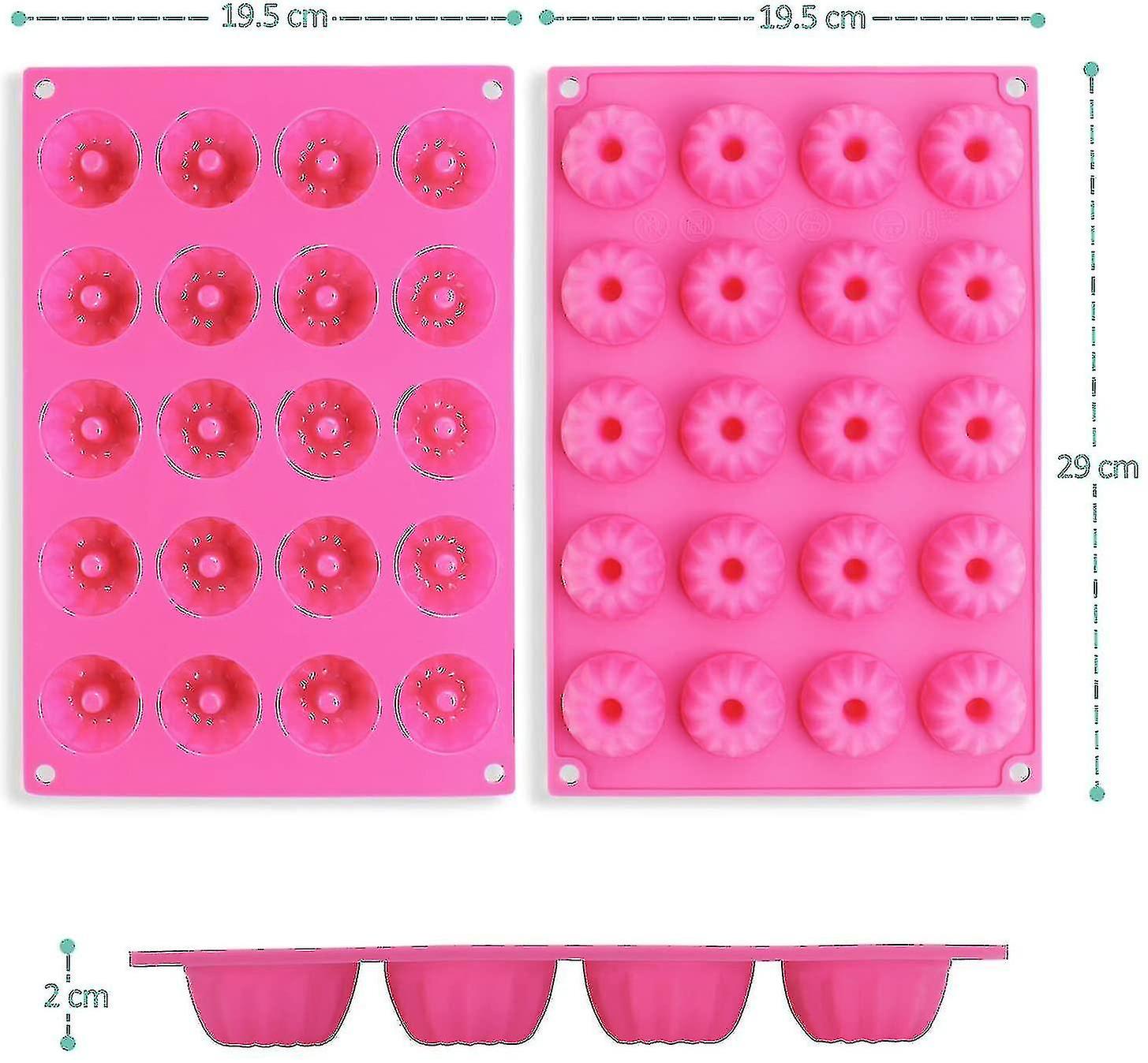 20 Mini Baking Mold, Silicone Baking Mold