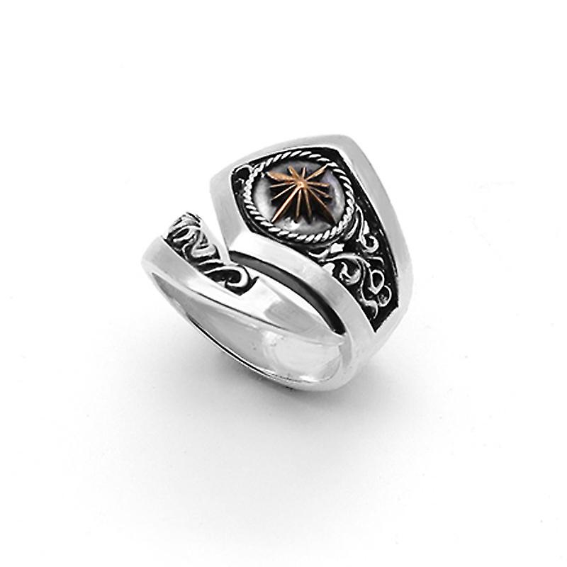 Indisk stil Sun God Silver Ring Mode herrring