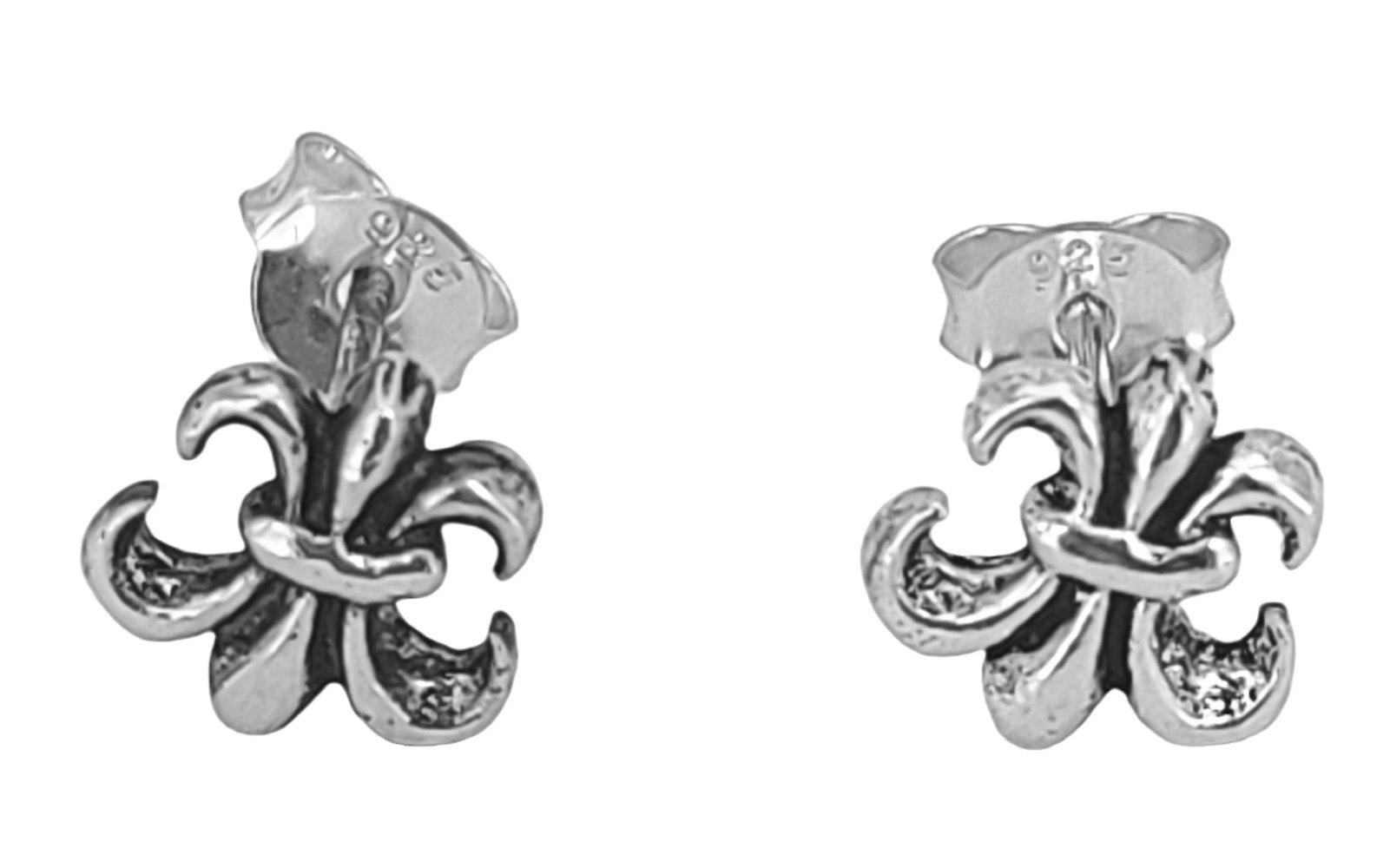 Stud Earrings 35 Fleur-de-lys - Silver