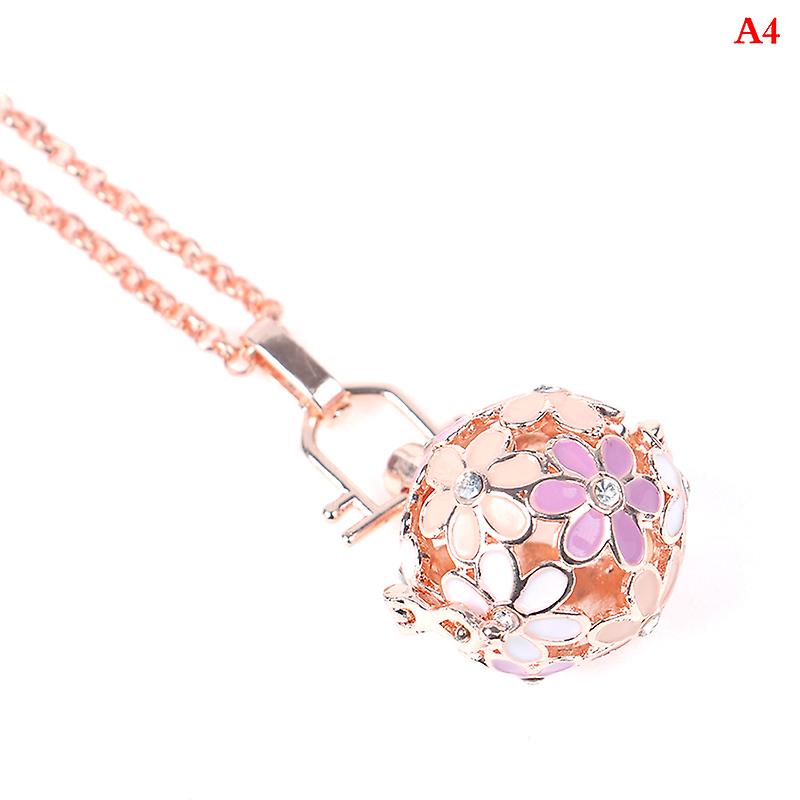 Open Cage Locket Neckalce Daisy Flower Essential Oil Aroma Diffuser Necklace