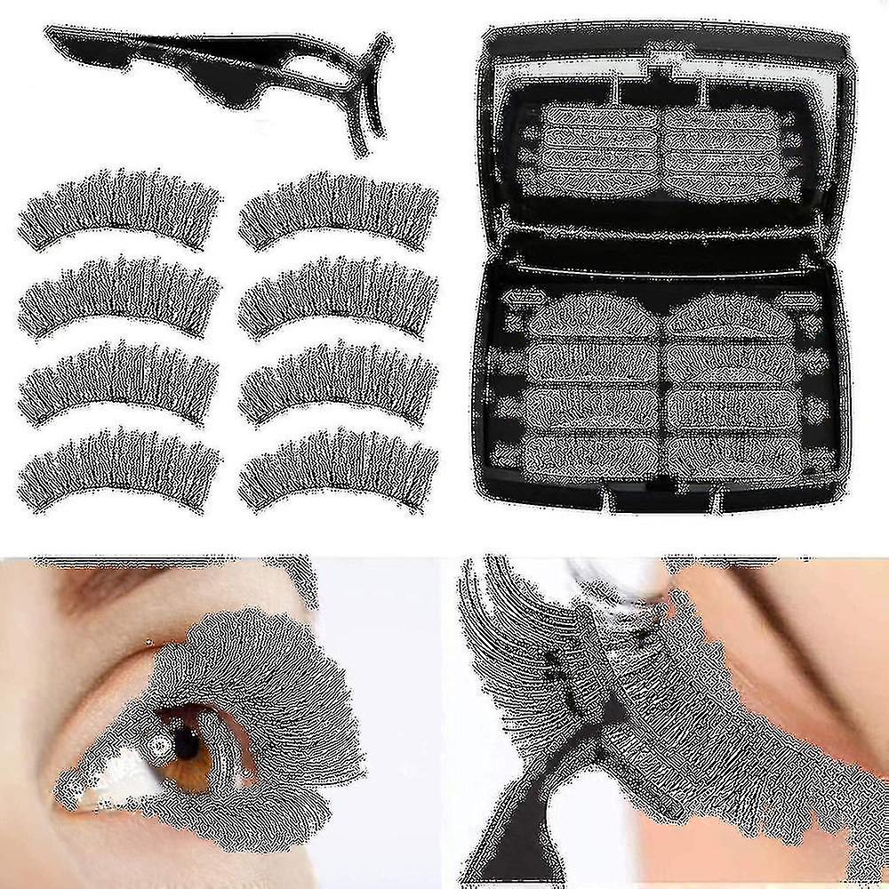 Reusable 3d Magnetic False Eyelashes False Eyelashes, Glue Free 3 Magnets Natural Look Eyelashes