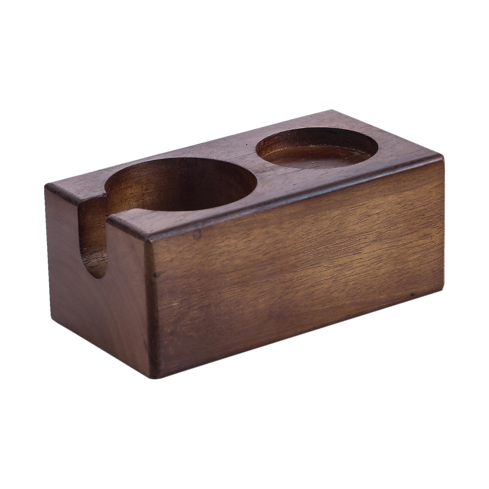 Manual Coffee Tamper Holder Bracket Base  Rack tand Brown 3 holes A