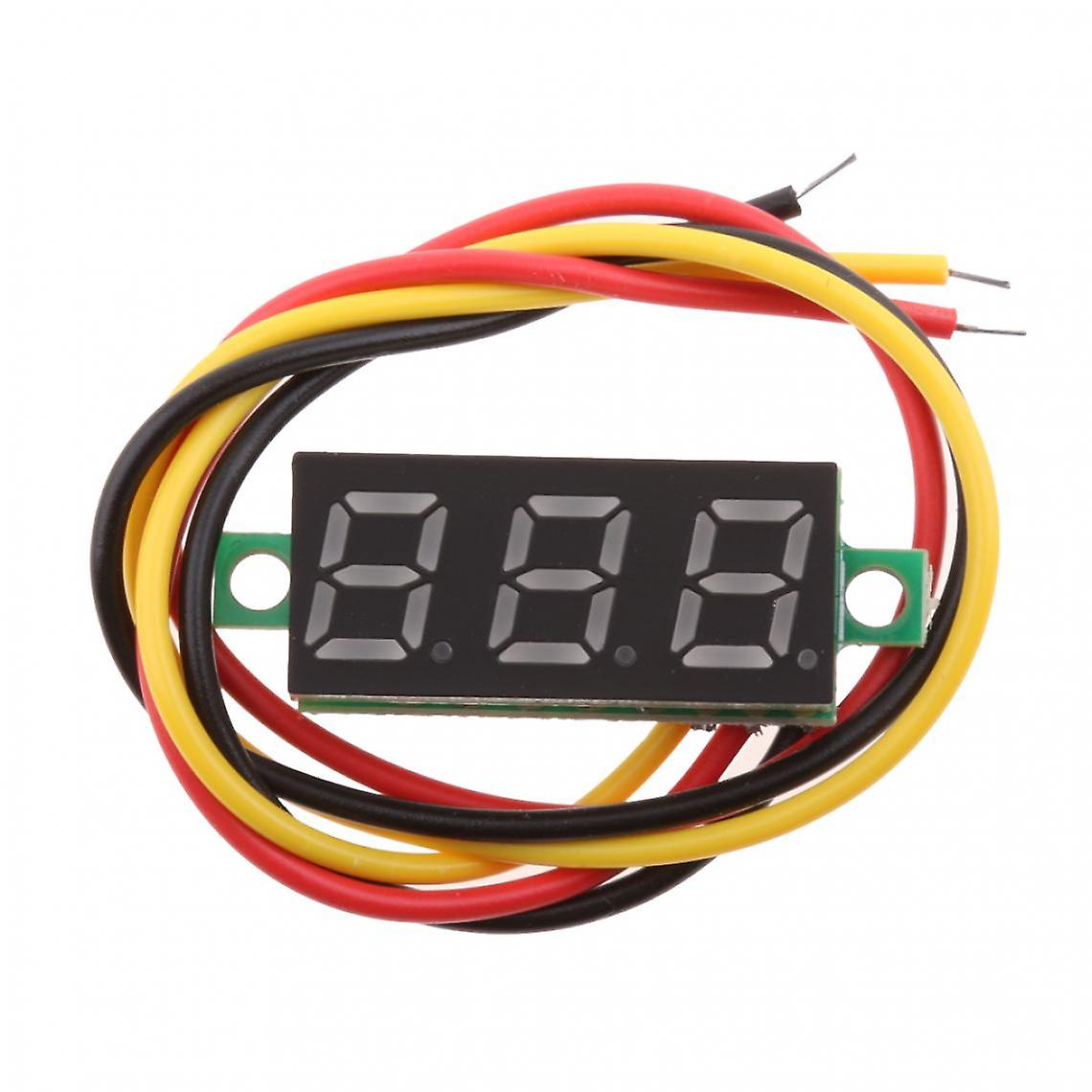 0.28 Inch 3 Wire Led Dc 0-100v Digital Voltmeter Digital Voltage Tester Green