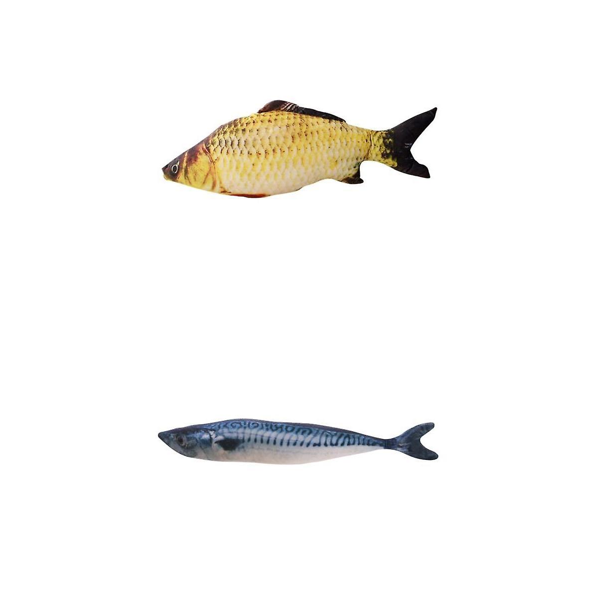 Cat Wagging Fish Realistic Plush Toy Simulation Catnip Gift 2-piece