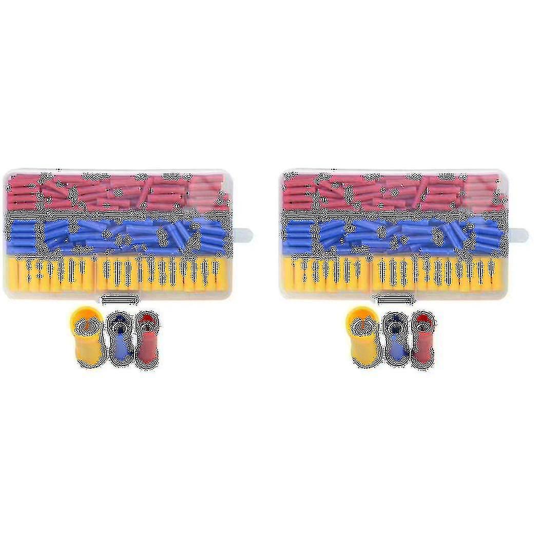 400 Pcs Insulated Straight Wire Butt Splice Terminals Electrical Crimp Connector Assortment Kit