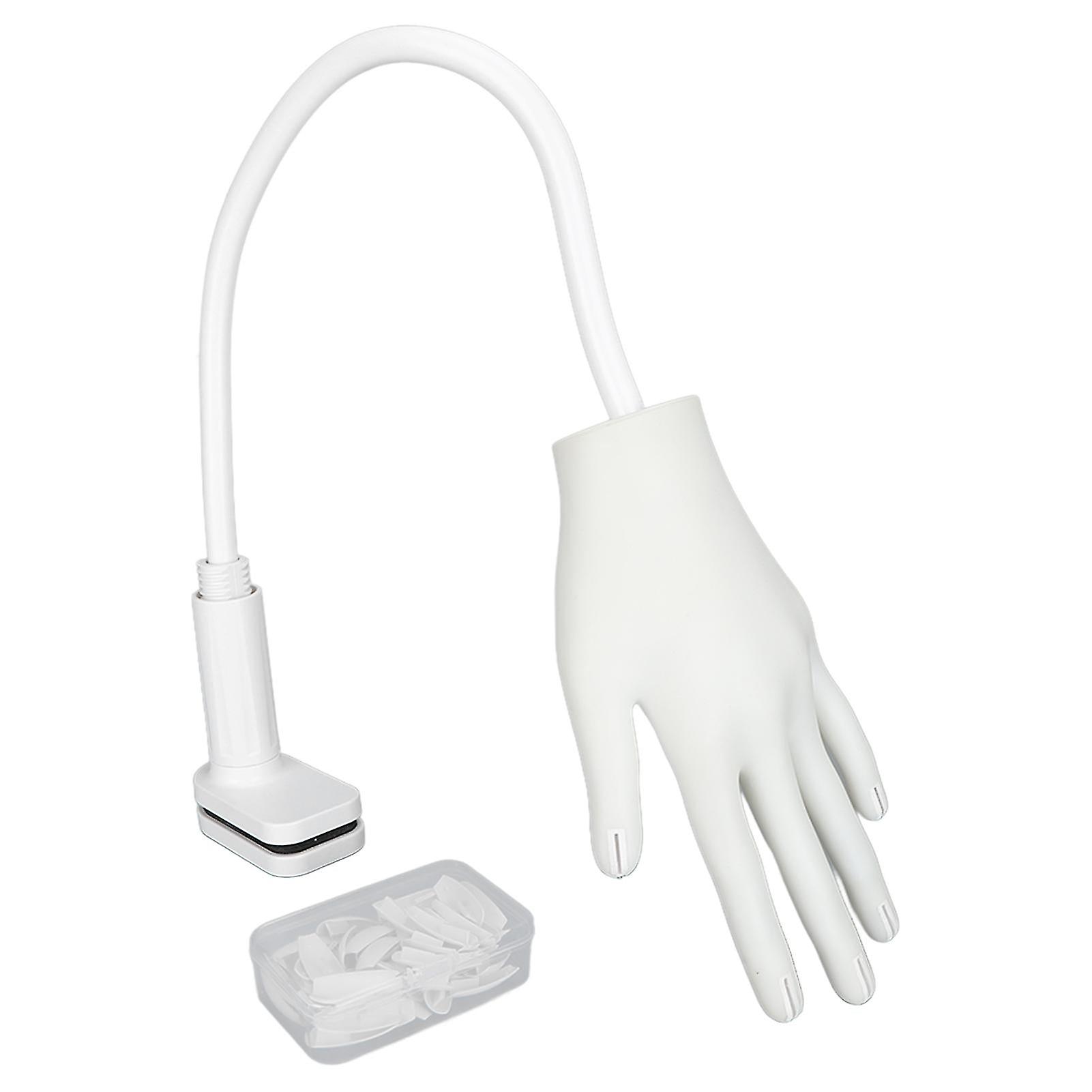 Silicone Nail Art Practice Hand Bendable Joints False Nail Tips Nail Training Hand Mannequin