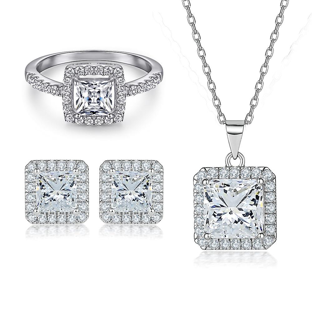 925 Sterling Silber Schmuck Set Ring Halskette