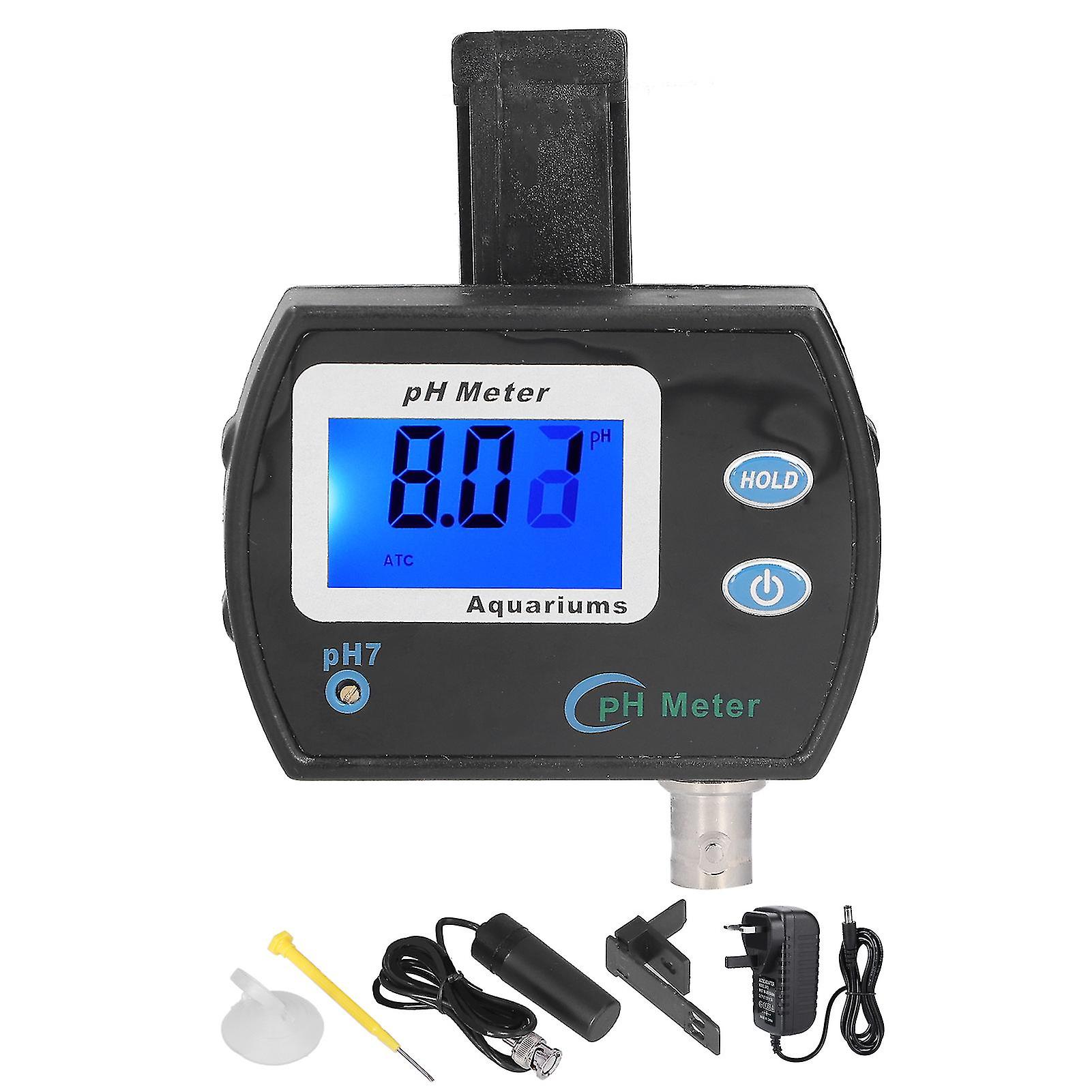 LCD Digital pH Meter with Replaceable Probe for Water Testing, UK 220V Plug