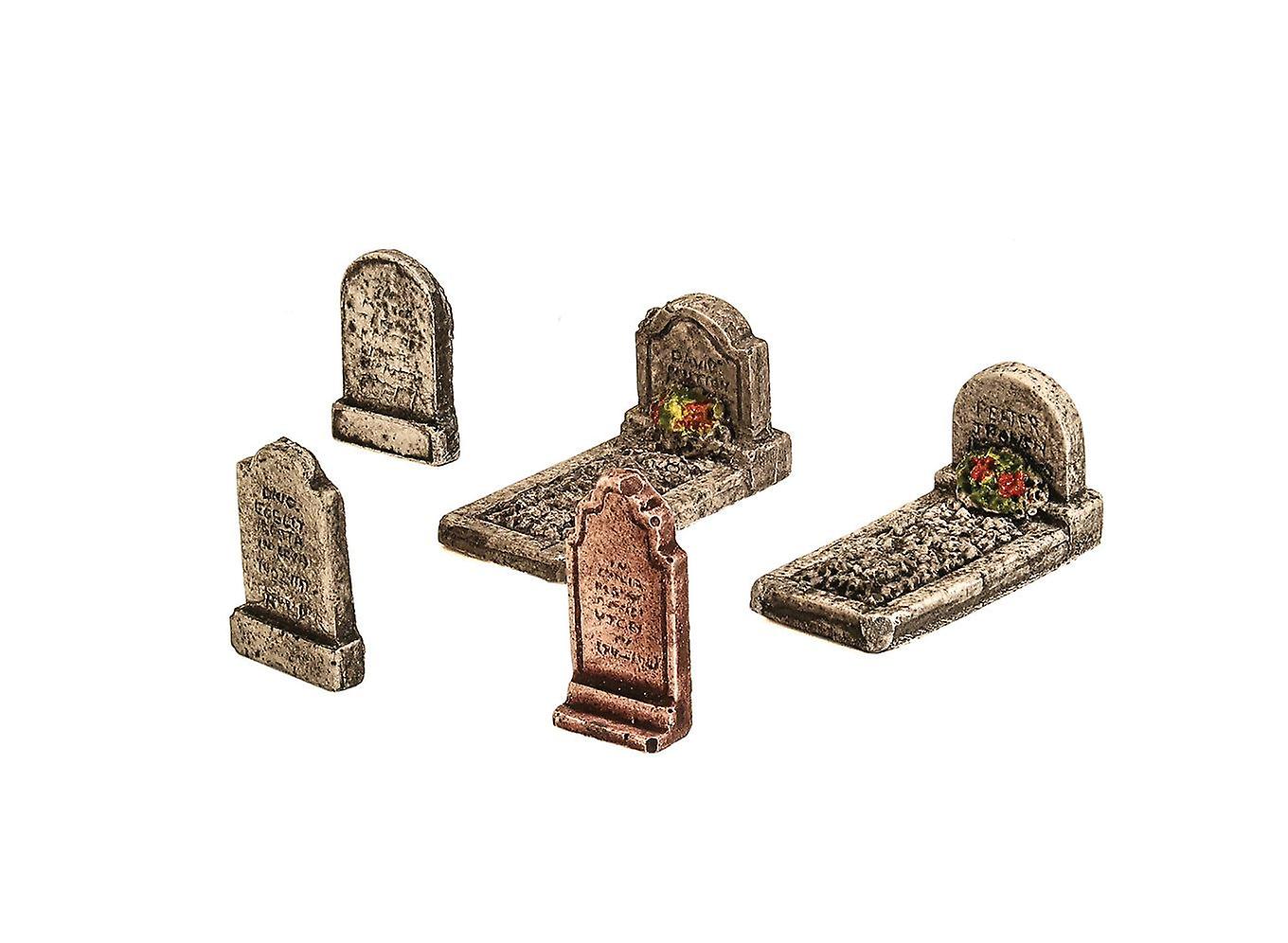 Harburn Hamlet CG270 Assorted gravestones (x5) OO (1/76) Resin Painted Countryside Scale model