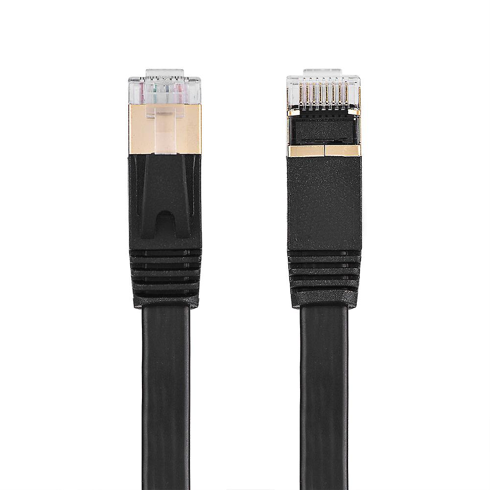 CAT7 Shielded RJ45 Ethernet Cable 10m Flat Black 600MHz
