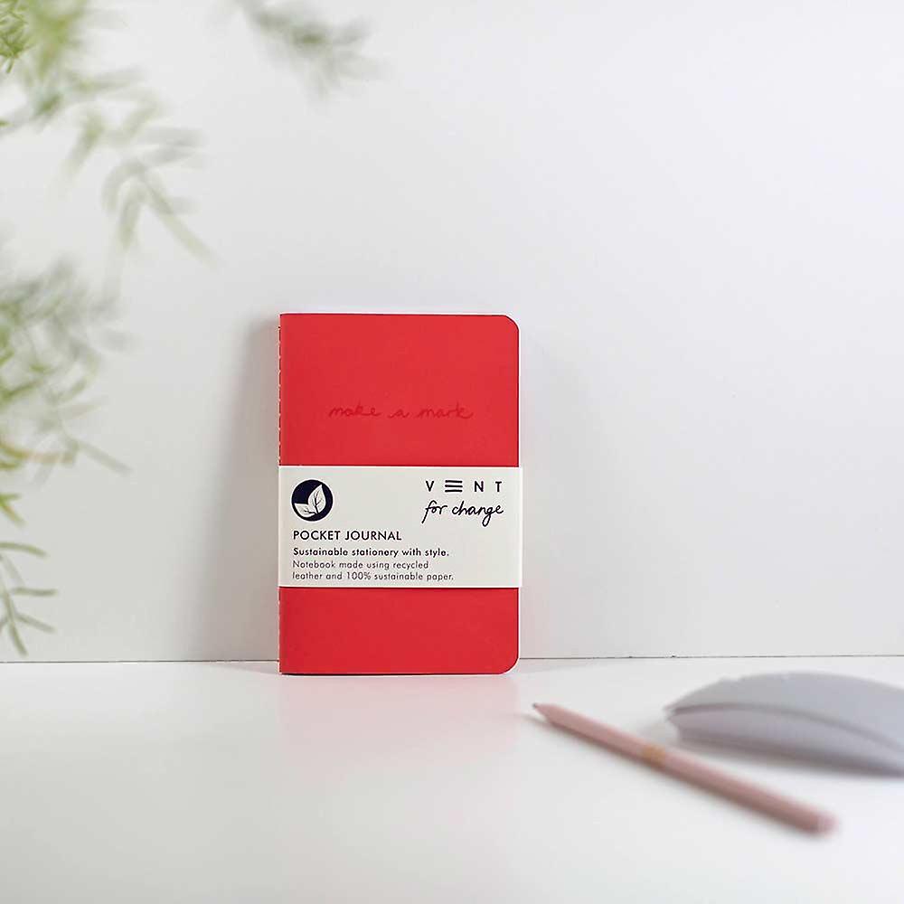 Recycled Leather Pocket Notebook Journal – Red