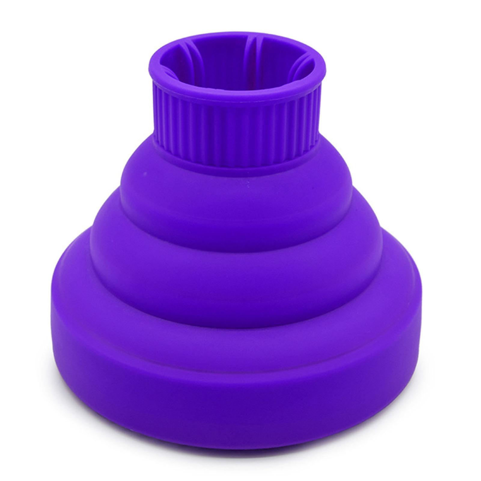 Silicone Pliable Sèche-Cheveux Diffuseur Voyage Portable Pliant Sèche-Cheveux Diffuseur Fixation Violet