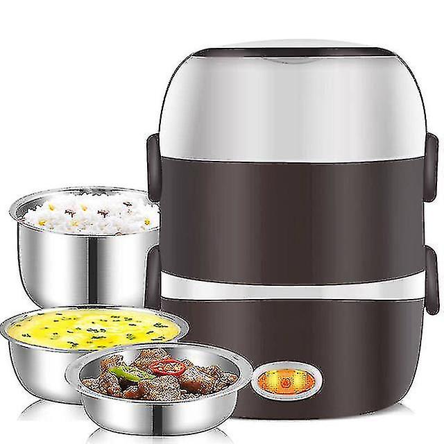 المحمولة الكهربائية التدفئة صندوق الغداء الفولاذ المقاوم للصدأ الغذاء حاوية الترمس مكتب الغداء مربع الغذاء الباخرة البسيطة طباخ الأرز