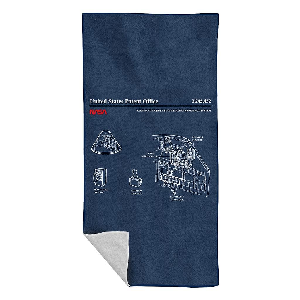 NASA Command Module Control System Blueprint Beach Towel
