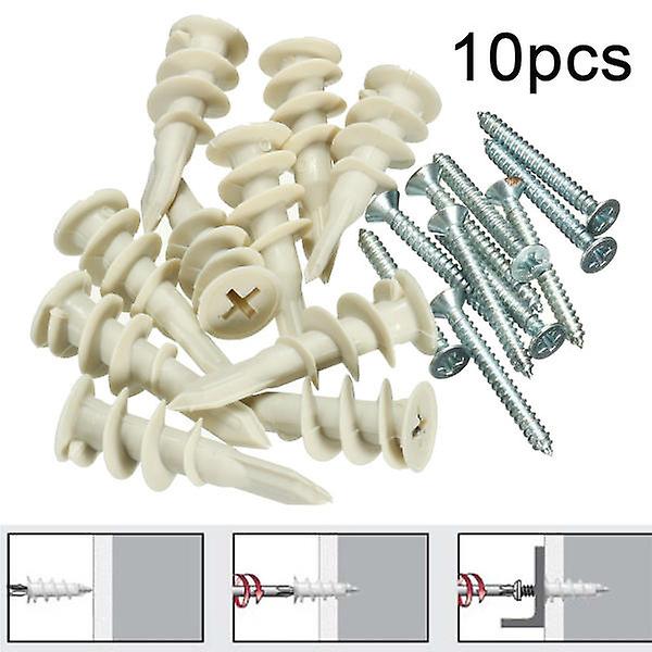 10Pcs Nylon Plate Board Cavity Wall Plug Fixing Speed A Anchor With Screws