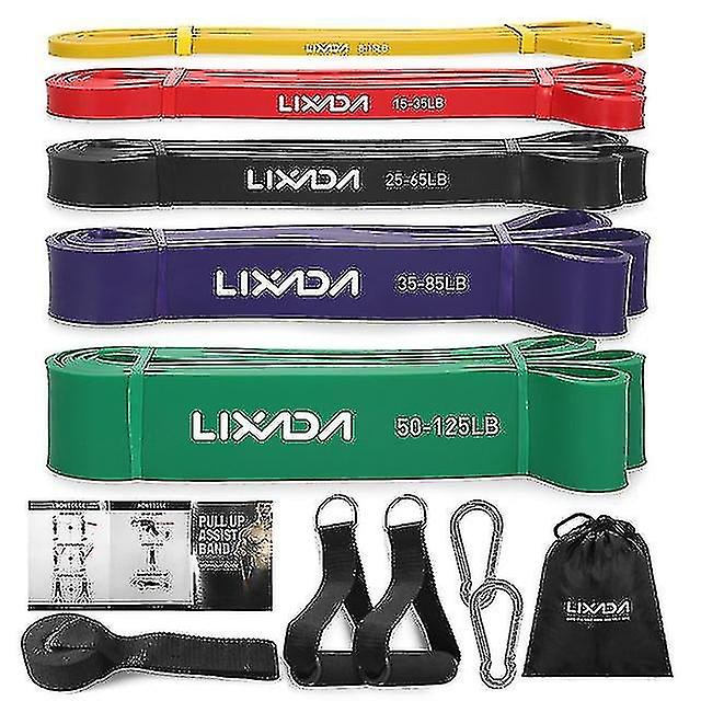Lixada 5-Pack Pull-Up Assist Band Set Resistance Loop Band Weightlifting Exercise Exercise Band with