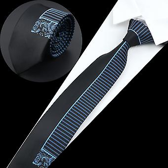 New Mens Luxury Tie Fashion Jacquard Woven Skinny Slim 6cm Black Blue Floral Paisley Tie Banquet Party Shirt Gift