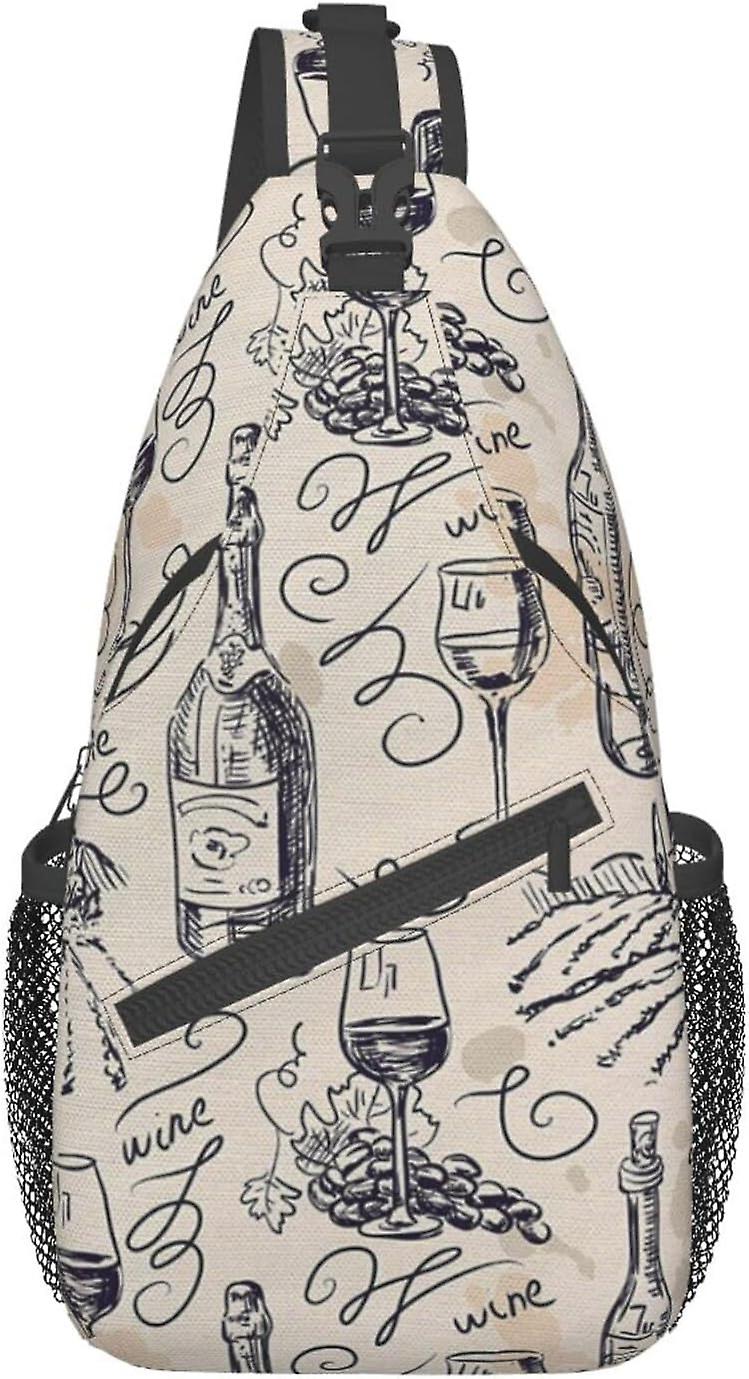 AK468 יקב יין וייצור יין שדה ענבים קלע תיק נסיעות תרמיל קרוסבודי חבילת חזה לגברים, מתכווננת שמאל וימין Sho
