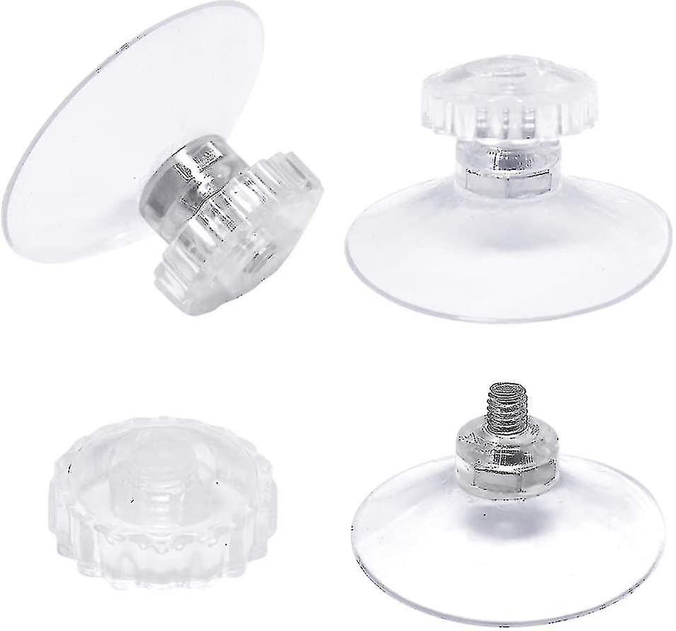 Set Di 30 Ventose Con Filettatura E Dadi Zigrinate 45 Mm, Trasparente, Per