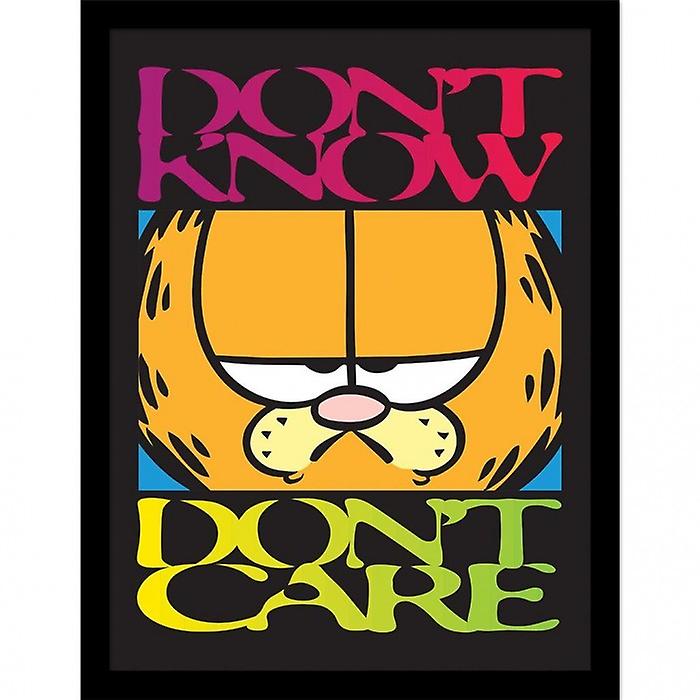 Garfield Don't Know Don't Care Framed Poster