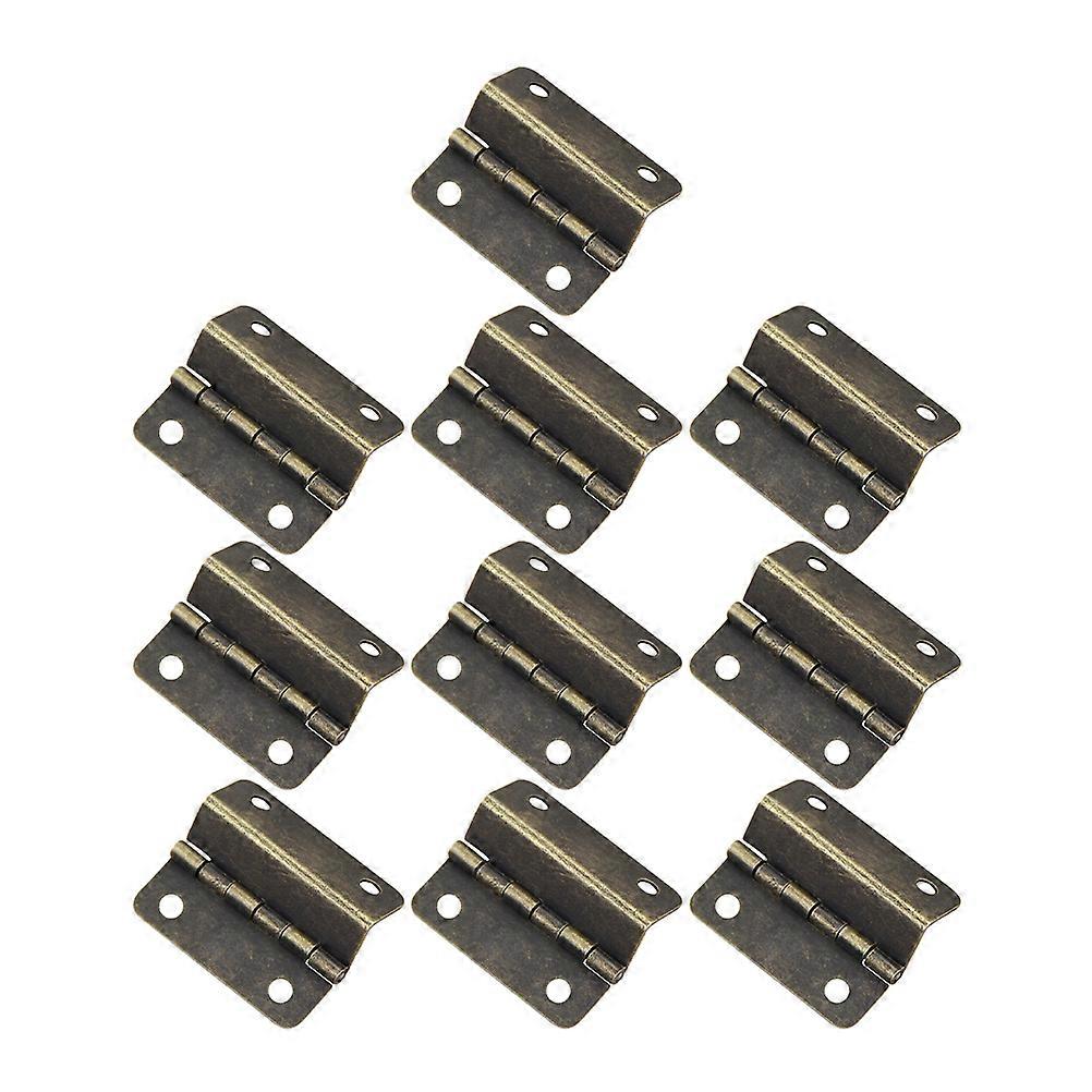 10pcs Iron Plating Four-hole Hinge Wooden Box Inside Outside Installation Hinge
