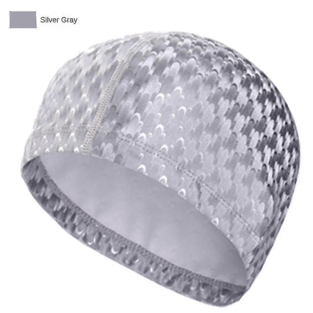 Comfortable Swimming Cap Elastic Solid Color Swimming Cap Diving Caps Women High