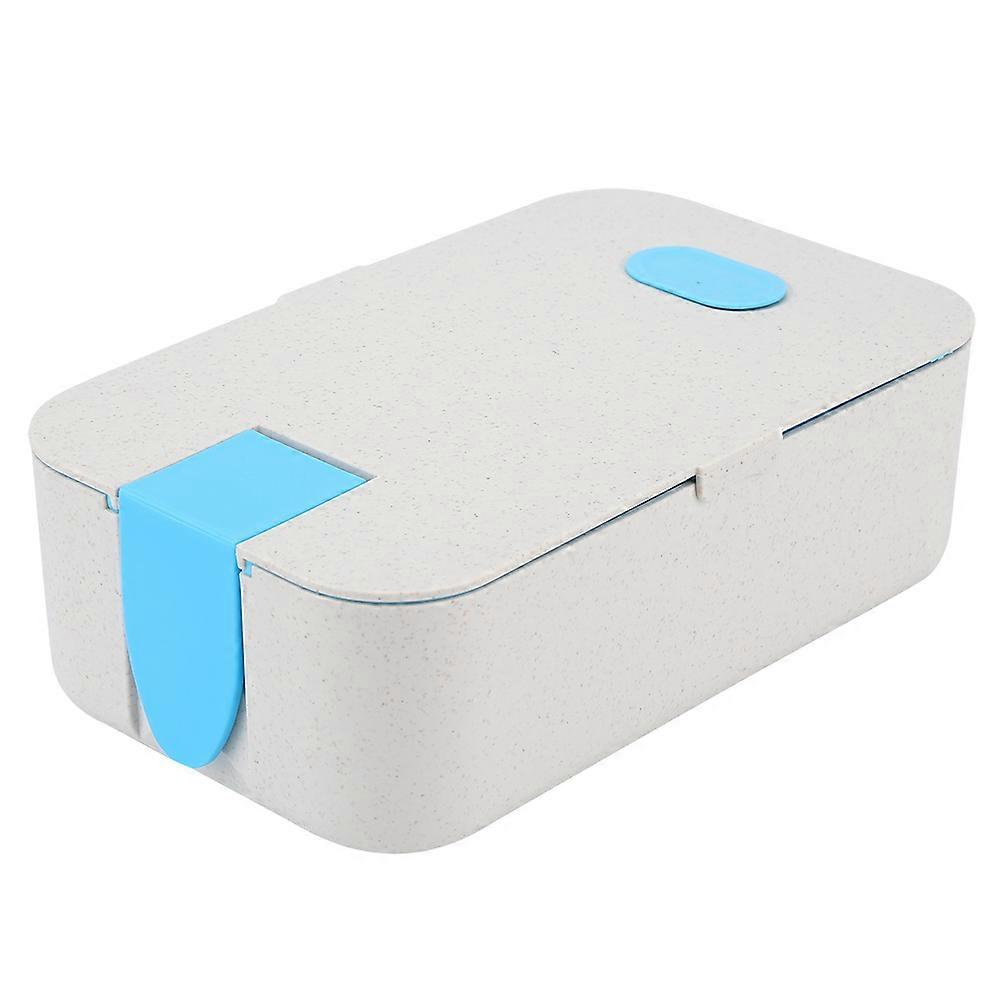 Portable Rectangular 800ml Single Layer Lunch Box Food Container Bento Box (Blue)