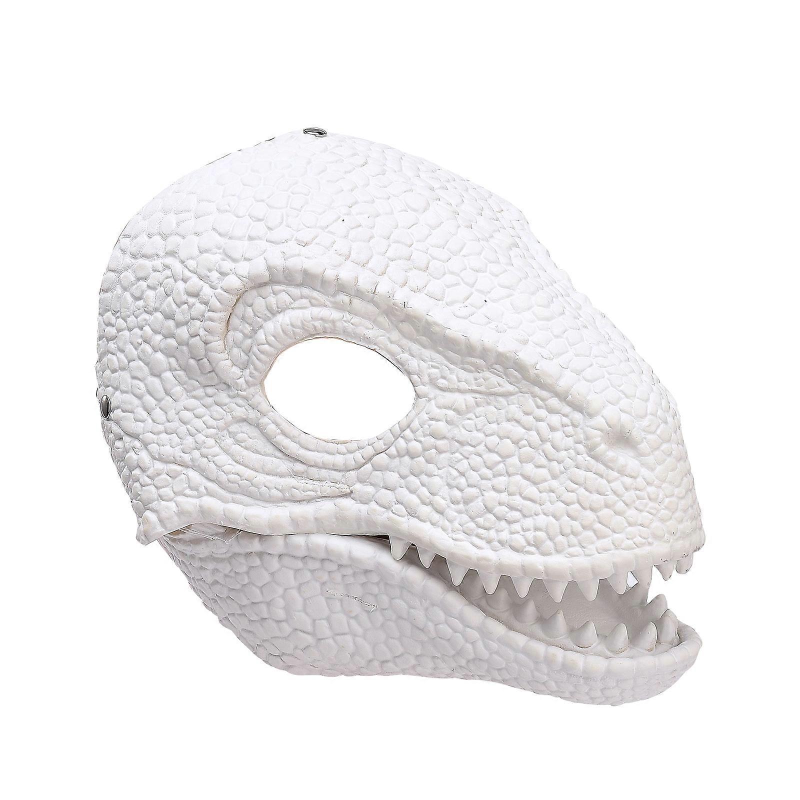 Dinosaur Mask with Movable Mouth (White)