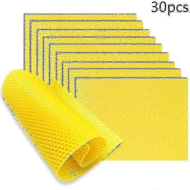 Sett med 30 bivoksark for stearinlys - gul Zy_Feb