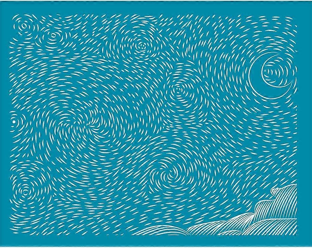 1pc Clay Stencils Starry Sky Pattern Silk Screen for Polymer Clay Star Night Silk Screen Stencils Mesh Transfer