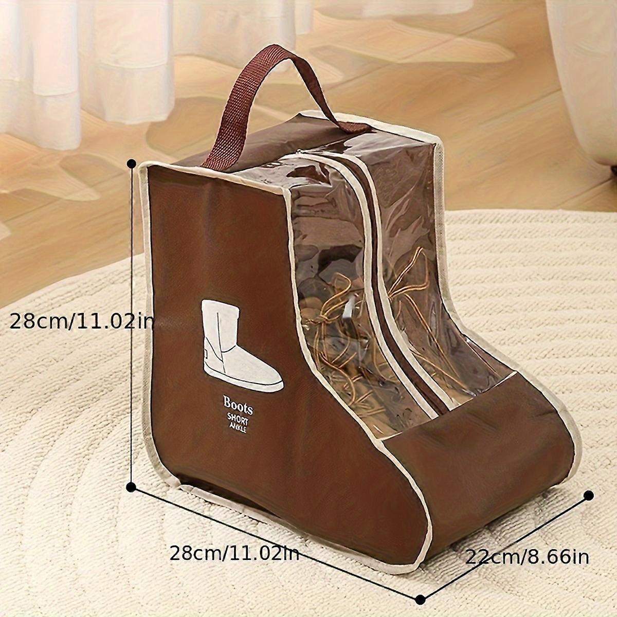 Clear View Boot Storage Bag - Crystal-Clear, Breathable, Dust-Proof, Moisture-Resistant, with Convenient Carry Handle - Perfect for Storing Flats, Sho