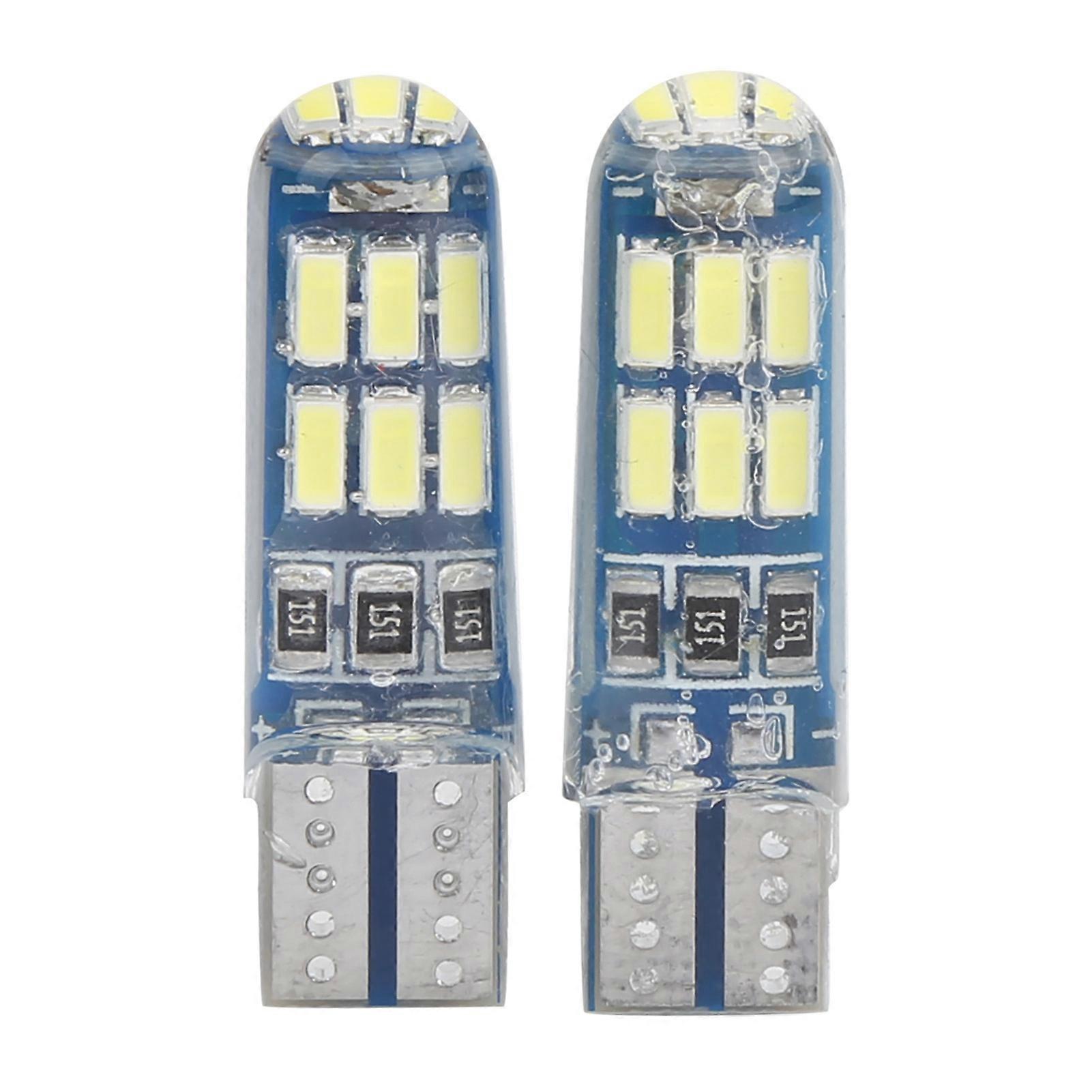 2pcs Auto Wedge Clearance Lamp Flashing Strobe Waterproof RGB Small Lamp BulbWhite