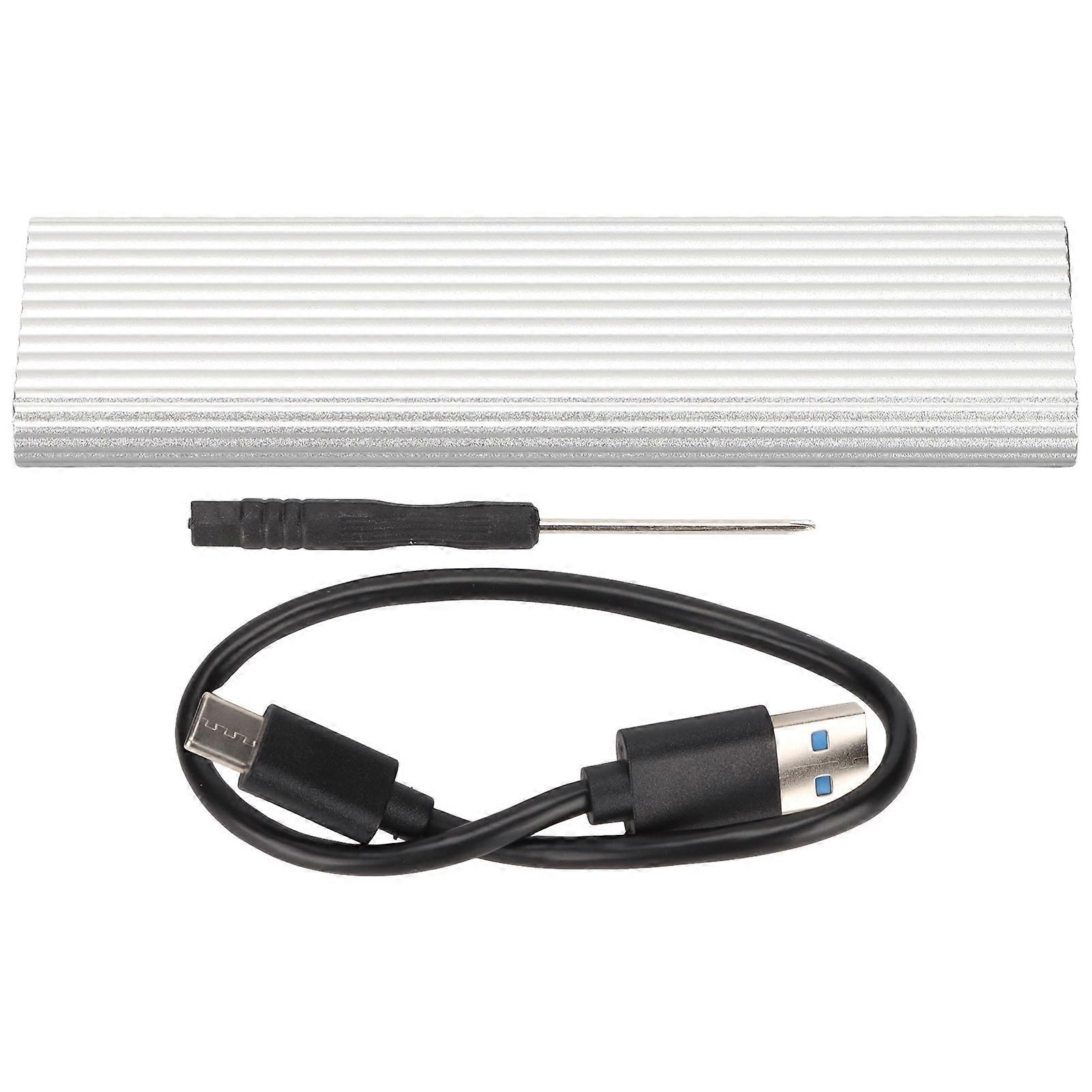 M.2 SSD Enclosure Adapter Tool Free Installation USB C 3.1 NGFF Protocol Silver Portable SSD Enclosure for Win for Android