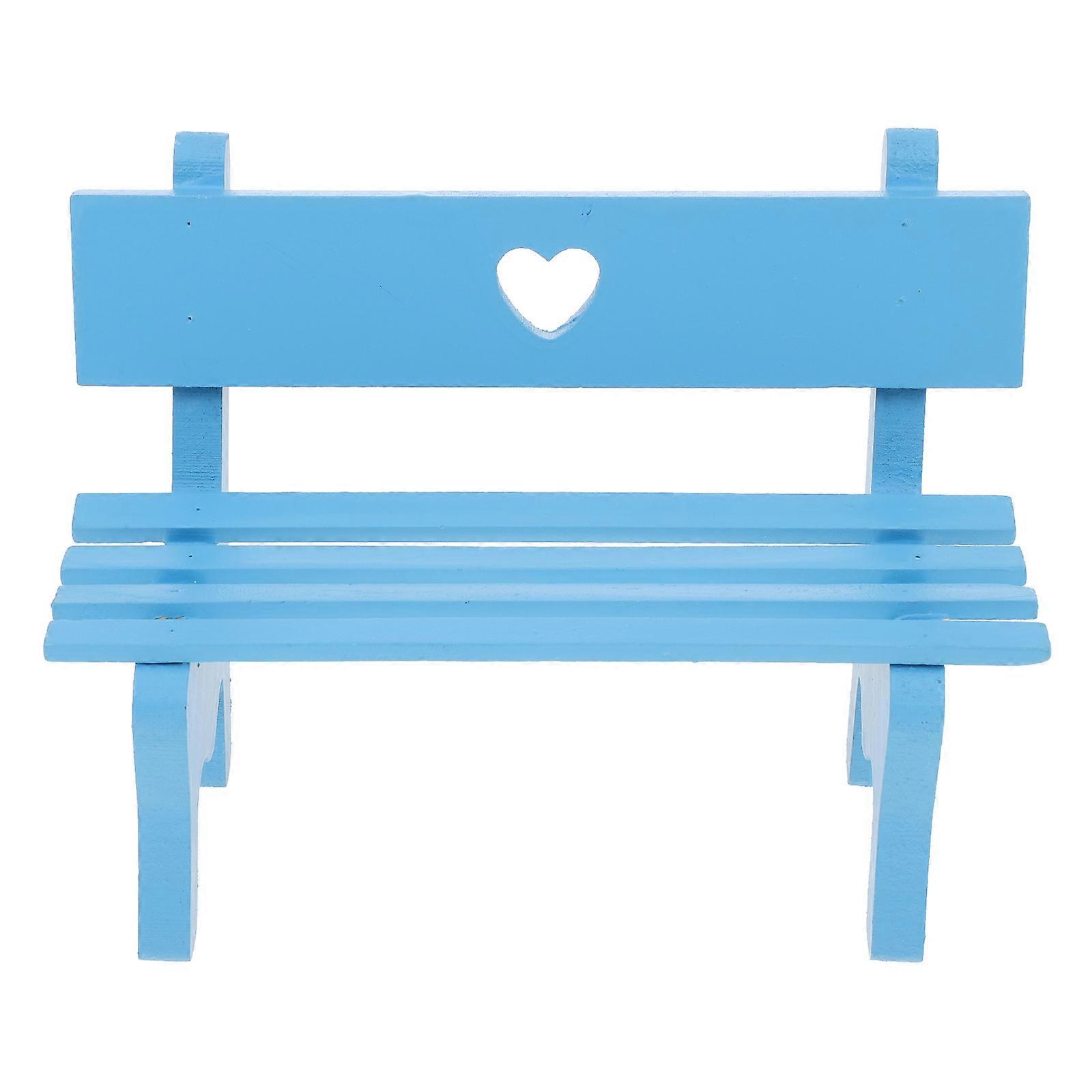 Mini Wooden Decoration Chair Shooting Prop Peach Heart Design Simulation Bench