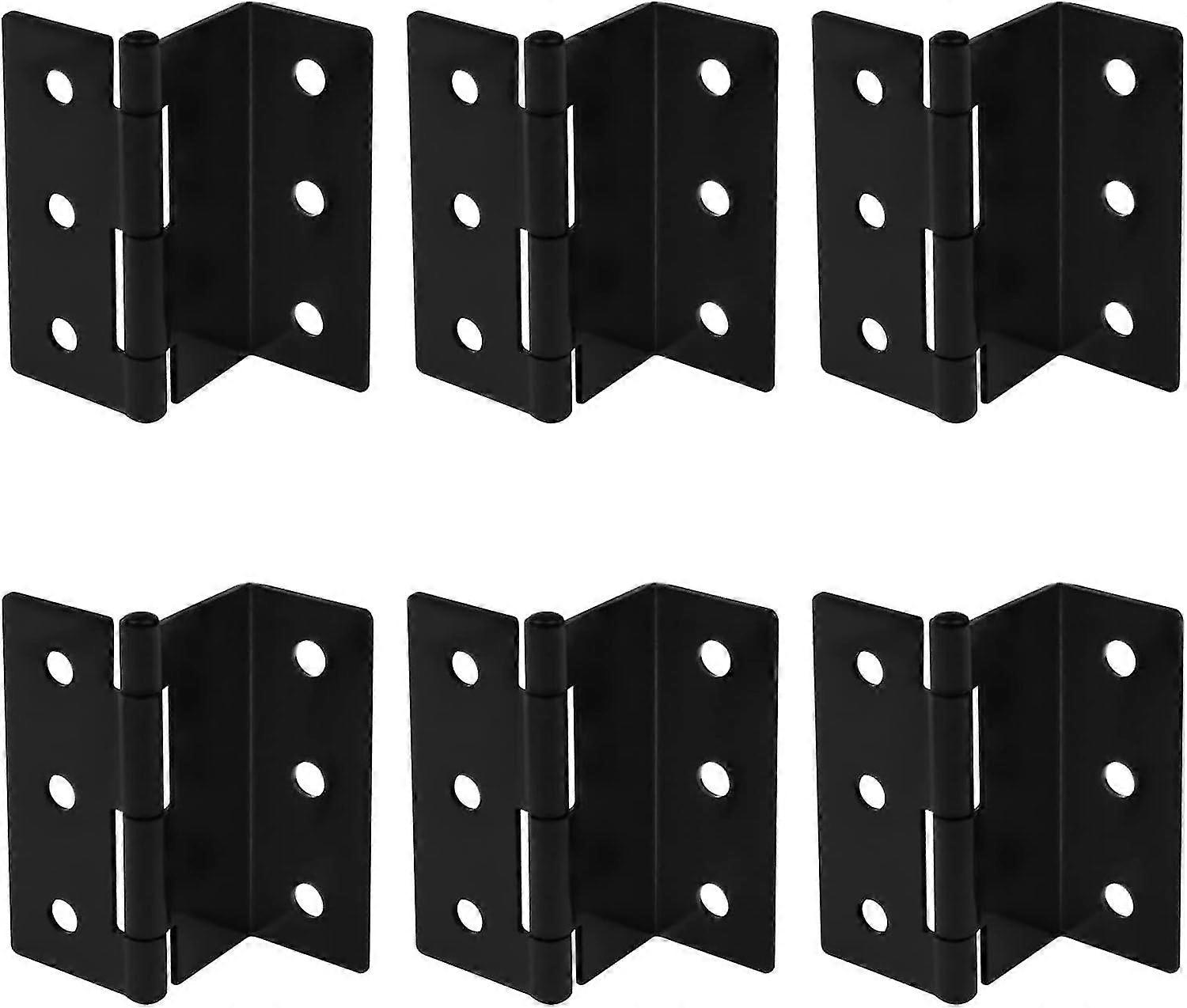 6pcs 76mm Length Half Surface Hinges, Trunk Hinges, Door Offset Hinges, 1.8mm Thickness, Retro Tri-F